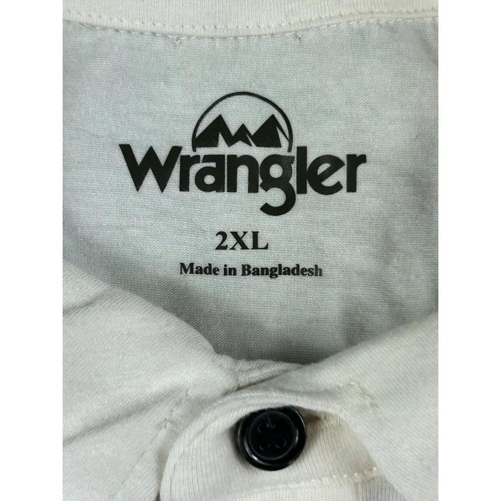 Wrangler White 3 Button Collared‎ Polo Shirt Mens Size 2XL